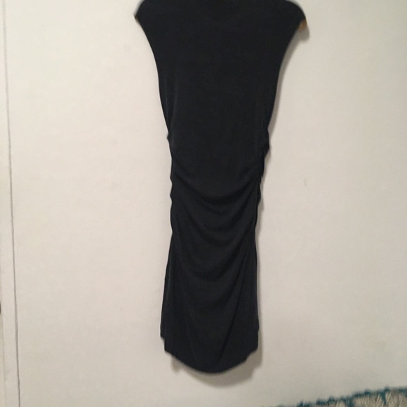NWT Helmut Lang Grey V-Neck Gathered Midi Dress L - Picture 4 of 6